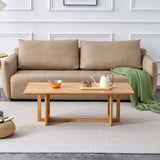 Natural Rubber Wood and Solid Wood Minimalist Coffee Table