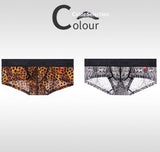 Men's Non-low-rise Ultra-thin Leopard Print Boxer Briefs