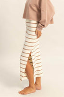 HYFVE Side Slit Striped Bodycon Sweater Skirt