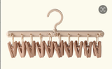 Retractable folding sock clip-coffee color-1 piece