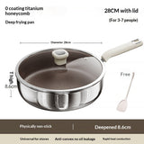Home-use Flat-bottomed Genuine Titanium Non-stick Frying Panno Coating Required