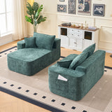 Modern Green Chenille L Shaped Sectional Sofa with Chaise