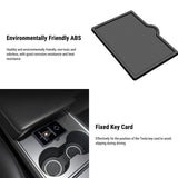 Acrylic Center Console Card Key Holder for Model 3/Y | Gloss Black | Anti-Slip