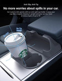 Center Console Cup Holder with Storage for Model 3/Y | Food-Grade Silicone | 2-Slot