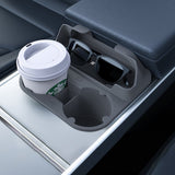 Center Console Cup Holder with Storage for Model 3/Y | Food-Grade Silicone | 2-Slot