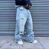 High-street American-style Ripped Jeans For Men