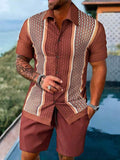 Men's Loose Casual Geometric Short Shirt