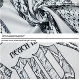 Snake Scale Design Mesh Jersey Short Sleeve T-shirt Loose