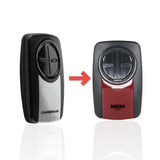 Anderic Substitute for Chamberlain KLIK3U-SS Universal Clicker with DIP Switch Pairing Garage Door Opener Remote Control [375UT-2button]