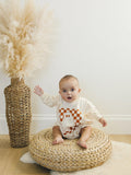 Checkered Ghost Sweatshirt Romper - more colors