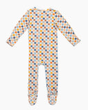 Checkered Bamboo Zipper Footie