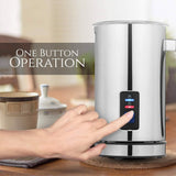 Chef's Star Milk Frother - Automatic Foam Maker & Creamer For Hot Or Cold Milk Steamer