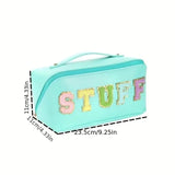 Chenille Letter Patches Cosmetic Bag