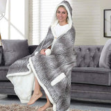 Chic Home Sherpa-Lined Hoodie Robe