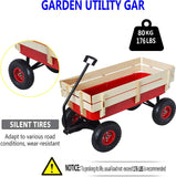 Children Outdoor Wagon All Terrain Pulling with Wood Railing Air Tires