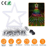 Christmas Hanging Waterfall String Light with Topper Star