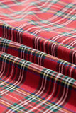 Christmas Plus Size Plaid Collared Neck Top and Pants Lounge Set For women