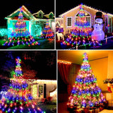 Christmas String Lights with 317 LED Star Hanging Twinkle Fairy Curtain Lights