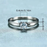 Classic 4-prong Set Round Zirconia Ring For Women