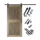 Diamond Pattern Barn Door Kit | Black Hardware