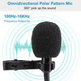Clip On Microphone Hands Free Lavalier Lapel Mic