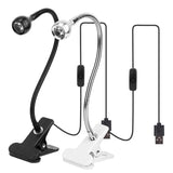 Clip On Reading Light USB Desk Clamp Lamp Flexible Gooseneck