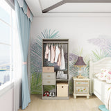 Closet Organizer System, Closet System with Drawers, Clothes Organizer with Closet Shelves Wall Mounted, Grey Wardrobe Closet with Clothing Racks for Hanging Clothes(32"W x 16"D x 71"H)