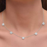 Cluster Flower Station Choker Necklace