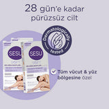 Sesu Soft Wax Strips for Hair Removal - Easy, Quick, Dermatologically Tested - 32 Strips