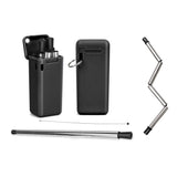 Collapsible, Portable, And Reusable Stainless Steel Drinking Straw With Case
