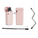 Collapsible, Portable, And Reusable Stainless Steel Drinking Straw With Case