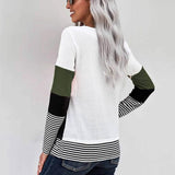 Colorblock Waffle Knit Striped Panel Tee