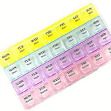 Colorful 28-Compartment Pill Organizer - Portable, Large Capacity Health Care Box