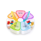 Colorful 7 Day Pills And Vitamins Organizer With Large Compartments