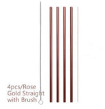 Colourful Reusable Stainless Steel Straws Food grade stainless steel material, safe and reliable