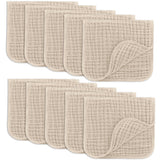 Comfy Cubs Muslin Burp Cloths 20" x 10", Pack of 10 - Large, 6-Layer, Ultra Absorbent 100% Cotton for Baby Drool and Messes - Soft, Safe & Gentle Baby Burp Cloths for Boys & Girls - Multi
