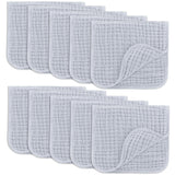 Comfy Cubs Muslin Burp Cloths 20" x 10", Pack of 10 - Large, 6-Layer, Ultra Absorbent 100% Cotton for Baby Drool and Messes - Soft, Safe & Gentle Baby Burp Cloths for Boys & Girls - Multi