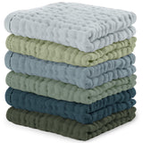 Comfy Cubs Muslin Burp Cloths 20" x 10", Pack of 10 - Large, 6-Layer, Ultra Absorbent 100% Cotton for Baby Drool and Messes - Soft, Safe & Gentle Baby Burp Cloths for Boys & Girls - Multi