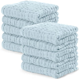 Comfy Cubs Muslin Burp Cloths 20" x 10", Pack of 10 - Large, 6-Layer, Ultra Absorbent 100% Cotton for Baby Drool and Messes - Soft, Safe & Gentle Baby Burp Cloths for Boys & Girls - Multi