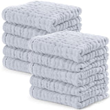 Comfy Cubs Muslin Burp Cloths 20" x 10", Pack of 10 - Large, 6-Layer, Ultra Absorbent 100% Cotton for Baby Drool and Messes - Soft, Safe & Gentle Baby Burp Cloths for Boys & Girls - Multi