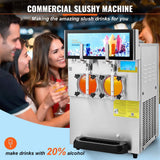 16L Commercial 1155W Double Bowl Stainless Steel Slushy Margarita Machine (SAK98402)