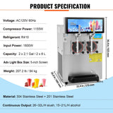 16L Commercial 1155W Double Bowl Stainless Steel Slushy Margarita Machine (SAK98402)