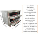 6400W Commercial Electric Double Deck Convection Baking Pizza Oven (SAK37281)