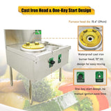 Commercial 85300 BTU Stainless Steel Single-Burner LPG NG Wok Stove (SAK46827)