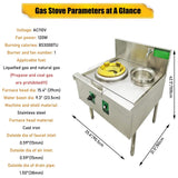 Commercial 85300 BTU Stainless Steel Single-Burner LPG NG Wok Stove (SAK46827)