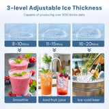 Commercial Ice Maker Machine,100lbs/24H Moon-Shaped Ice Machine with 28 Lbs Storage Capacity