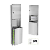 Commercial Recessed Paper Towel Dispenser With 12-Gallon Wall Trash Can (SAK49261)
