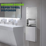 Commercial Recessed Paper Towel Dispenser With 12-Gallon Wall Trash Can (SAK49261)