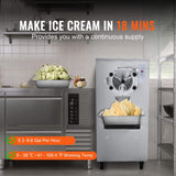 Commercial Single-Flavor Hard Serve Stainless Steel Ice Cream Machine, 20-25L/H (SAK20782)
