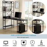 Computer Desk with 4 Tier Storage Shelves Large L-Shaped